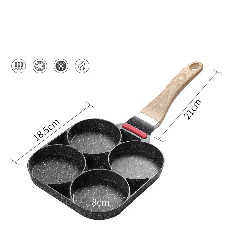 Non-stick pan with four holes