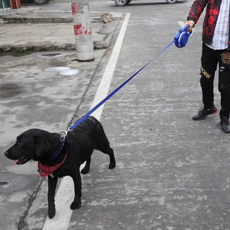 3-in-1 Pet Leash: Water Bottle, Cup, and Waste Bag Holder