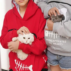 Hoodie with Cat Pouch-Meow hood